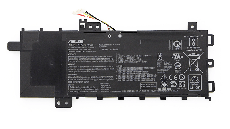 Asus B21N1818 - 2 Original OEM 32Whr 4110mAh 7.6V 2 Cell Laptop Battery for Select Asus Laptops - SWIFT PERIPHERALSB21N1818-2