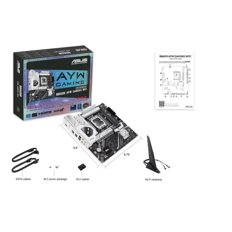 ASUS B860M AYW GAMING WIFI B860 LGA1851 DDR5 microATX WiFi 6 Motherboard - SWIFT PERIPHERALSASUS-B860M-AYW-WIFI
