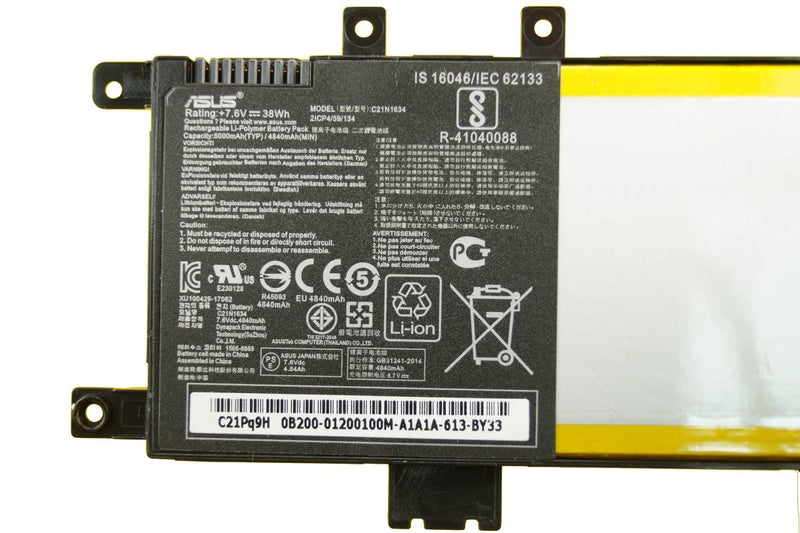 Asus C21N1634 Original OEM 38Whr 4900mAh 7.6V 2 Cell Laptop Battery for Select Asus Laptops - SWIFT PERIPHERALSC21N1634-OEM