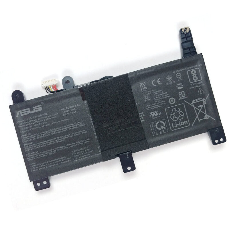 Asus C41N1731 - 2 Original OEM 66Whr 4335mAh 15.4V 4 Cell Laptop Battery for Select Asus Laptops - SWIFT PERIPHERALSC41N1731-2-OEM