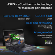 ASUS CREATOR SERIES VIVOBOOK 14X OLED 2023, INTEL CORE I5 - 12450H 12TH GEN, 14.0 - INCH 90HZ, CREATOR/GAMING LAPTOP (16GB/512GB SSD/NVIDIA GEFORCE RTX 2050/WIN11/FP/63WHR/BLACK/1.40 KG),K3405ZFB - KM541WS - SWIFT PERIPHERALS90NB11H1-M004H0