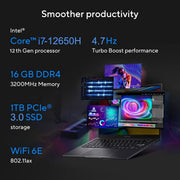ASUS CREATOR SERIES VIVOBOOK 14X OLED (2023), INTEL CORE I7 - 12650H 12TH GEN, 14 INCH (35.56 CM) 2.8K 90HZ OLED, CREATOR/GAMING LAPTOP (16GB/1TB/4GB RTX 2050/WIN11/FP/BLACK/1.4 KG), K3405ZFB - KM751WS - SWIFT PERIPHERALS90NB11H1-M006T0