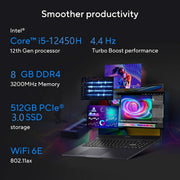 ASUS CREATOR SERIES VIVOBOOK 16X 2023, INTEL CORE I5 - 12450H 12TH GEN, 16.0 - INCH FHD+ 120HZ, CREATOR/GAMING LAPTOP (8GB/512GB SSD/NVIDIA GEFORCE RTX 2050/WIN11/FP/BLACK/1.80 KG),K3605ZF - MB521WS - SWIFT PERIPHERALS90NB11E1-M00320