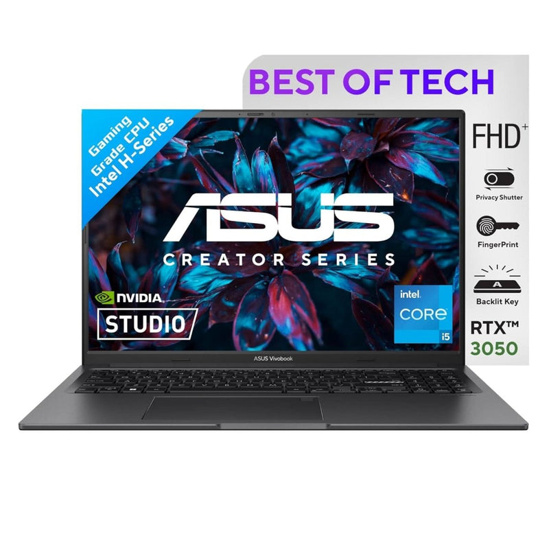 ASUS CREATOR SERIES VIVOBOOK 16X (2023), INTEL CORE I5 - 13500H 13TH GEN, 16 INCH (40.64 CM) FHD+, CREATOR/GAMING LAPTOP (16GB/512GB/4GB RTX 3050 /WIN11/OFFICE 2021/FP/BLACK/1.8 KG), K3605VC - MBN541WS - SWIFT PERIPHERALS90NB11D1-M007J0