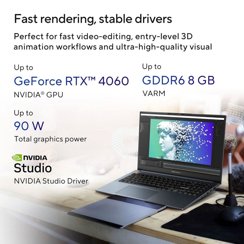 ASUS CREATOR SERIES VIVOBOOK PRO 16 OLED 2023, INTEL CORE I9 - 13900H 13TH GEN, 16.0 INCH INCH 3.2K 120HZ, LAPTOP (16GB/1TB SSD/NVIDIA GEFORCE RTX 4050) K6602VU - LZ952WS PROART MD300 MOUSE - SWIFT PERIPHERALS90NB1152-M001D0