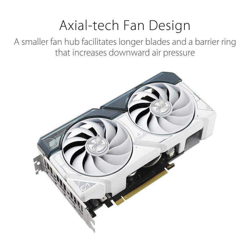 ASUS Dual GeForce RTX 4060 8GB GDDR6 OC Edition Graphic Card (White) - SWIFT PERIPHERALSDUAL-RTX4060-O8G-W