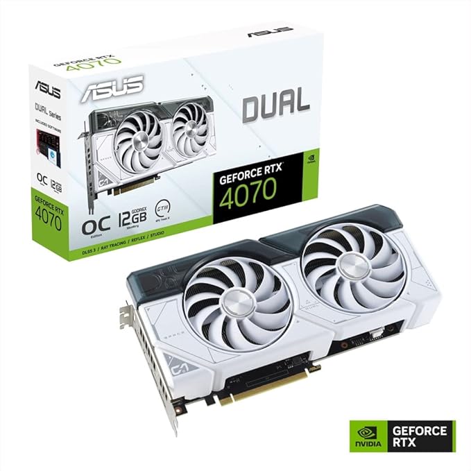 ASUS Dual GeForce RTX™ 4070 Super OC Edition 12GB GDDR6 Graphic Card - White - SWIFT PERIPHERALSDUAL-RTX4070S-O12G-WHITE