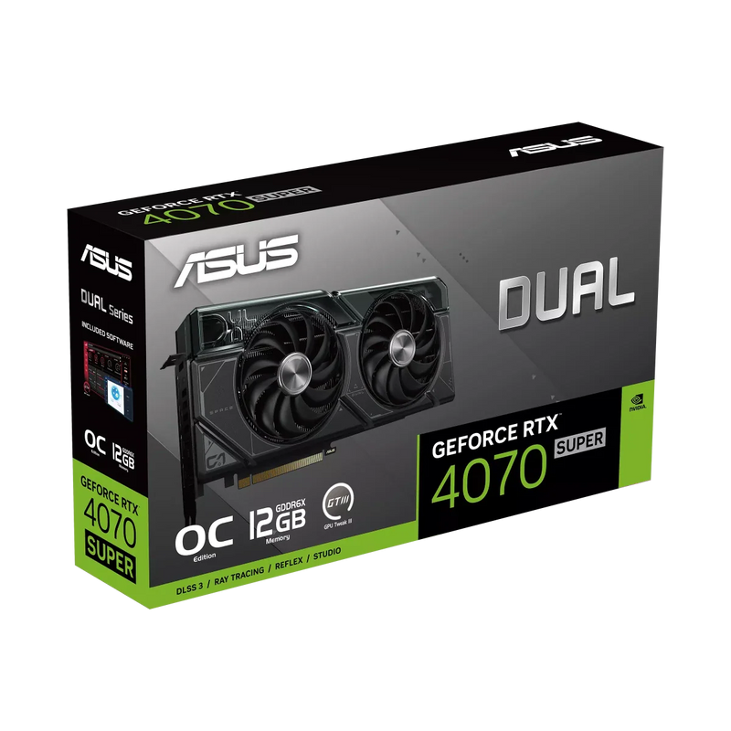 ASUS Dual GeForce RTX 4070 SUPER OC Edition 12GB GDDR6X Graphic Card - SWIFT PERIPHERALSDUAL-RTX4070S-O12G