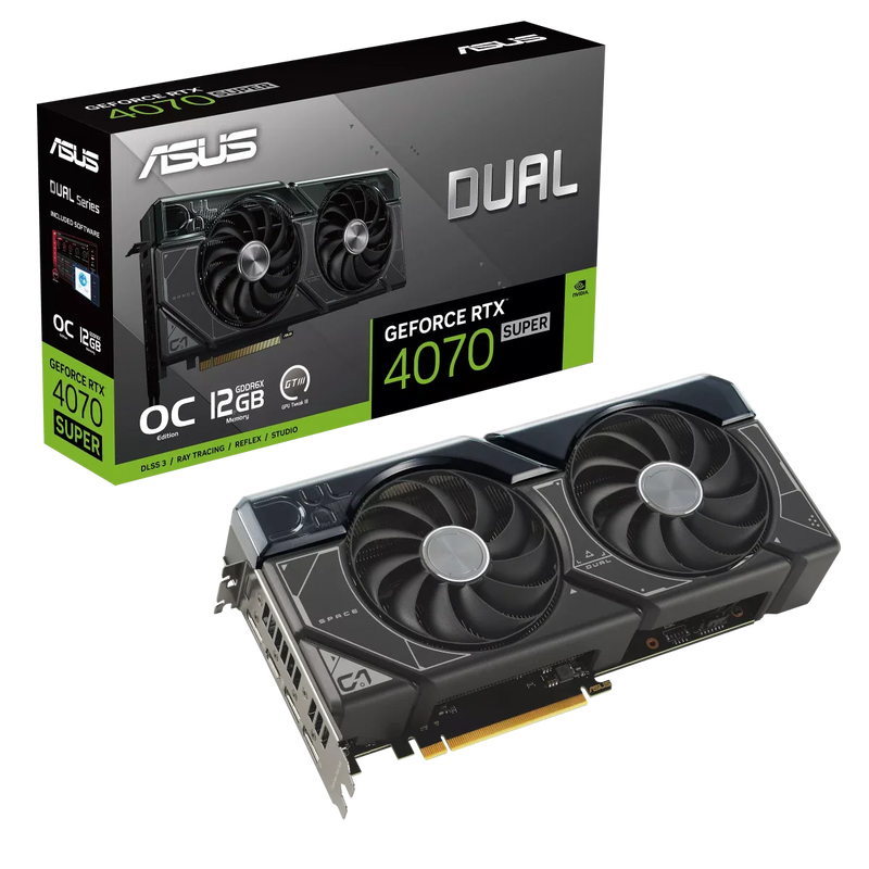 ASUS Dual GeForce RTX 4070 SUPER OC Edition 12GB GDDR6X Graphic Card - SWIFT PERIPHERALSDUAL-RTX4070S-O12G