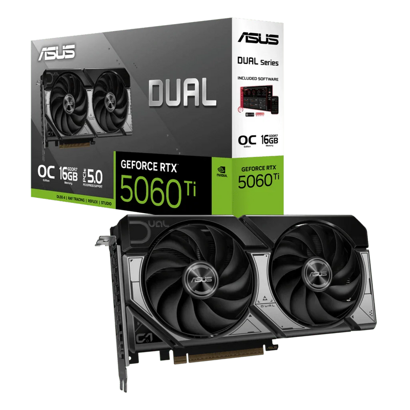 ASUS Dual GeForce RTX 5060 Ti 16GB GDDR7 OC Edition Graphics Card - SWIFT PERIPHERALSDUAL-RTX5060TI-O16G
