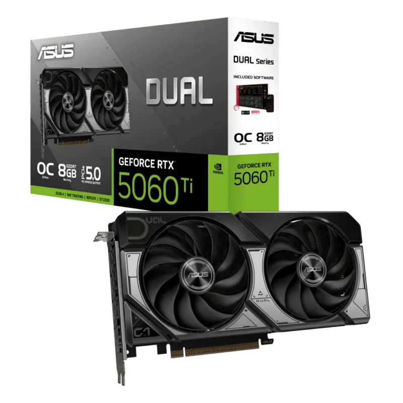 ASUS Dual GeForce RTX 5060 Ti 8GB GDDR7 OC Edition Graphics Card - SWIFT PERIPHERALSDUAL-RTX5060TI-O8G
