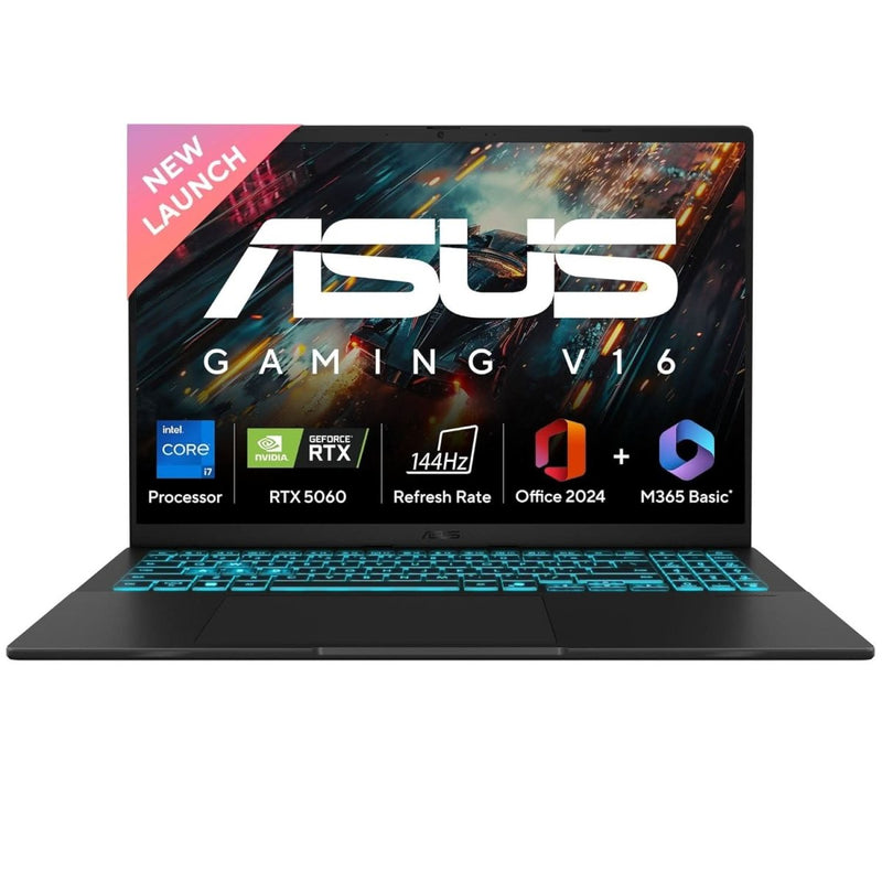 ASUS Gaming V16, Gaming Laptop, Intel Core 7 240H (16GB/512GB/RTX 5060/40.64 cms (16) WUXGA/Windows 11 Home/Office Home 2024 + M365 Basic (1 Year Validity) V3607VM - RP057WS - SWIFT PERIPHERALS1097039