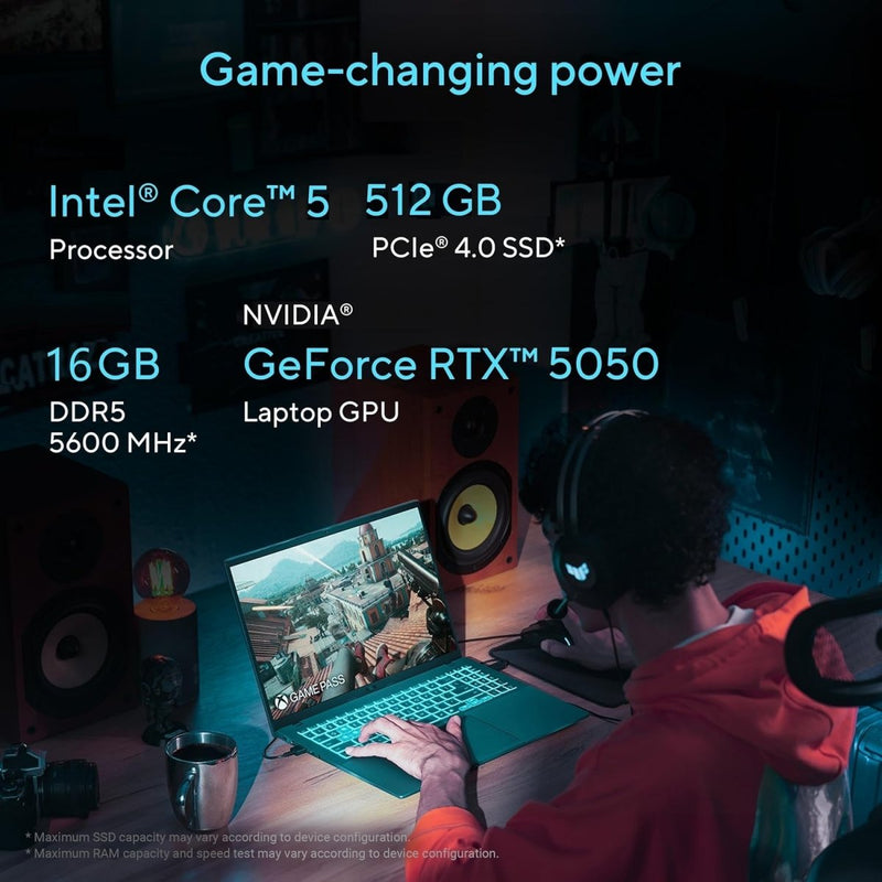 ASUS GAMING V16 V3607VH - RP037WS [CORE5 - 210H/16GB/512GB SSD/WIN11 HOME+MS24/16.0"/8GB - RTX5050 GRAPHICS/1 YEAR(S)/BLACK] - SWIFT PERIPHERALS1096343