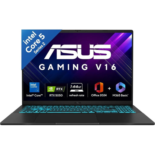 ASUS GAMING V16 V3607VH - RP037WS [CORE5 - 210H/16GB/512GB SSD/WIN11 HOME+MS24/16.0"/8GB - RTX5050 GRAPHICS/1 YEAR(S)/BLACK] - SWIFT PERIPHERALS1096343