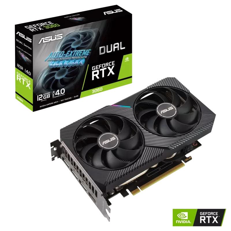 ASUS GEFORCE RTX 3060 12GB DUAL GRAPHIC CARD BLACK - SWIFT PERIPHERALS1086626