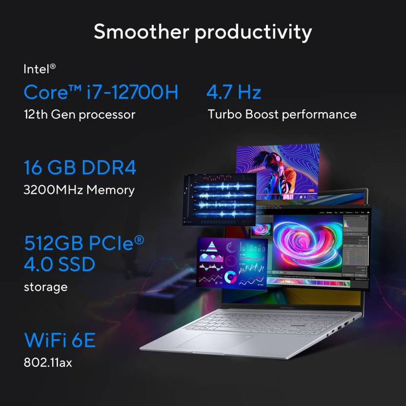 ASUS I7 - CREATOR K3605ZC - RP628WS [CI7 - 12700H 12TH GEN/16GB/512GB SSD/WIN11 HOME+MSO/16.0 INCH/4GB - RTX3050 GRAPHICS /1 YEAR(S)/SILVER] - SWIFT PERIPHERALS1092211