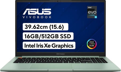 ASUS INTEL CORE I5 12TH GEN 12500H - (16 GB/512 GB SSD/WINDOWS 11 HOME) K3502ZA - L503WS THIN AND LIGHT LAPTOP (15.6 INCH, BRAVE GREEN, WITH MS OFFICE) - SWIFT PERIPHERALS90NB0WK3-M00400
