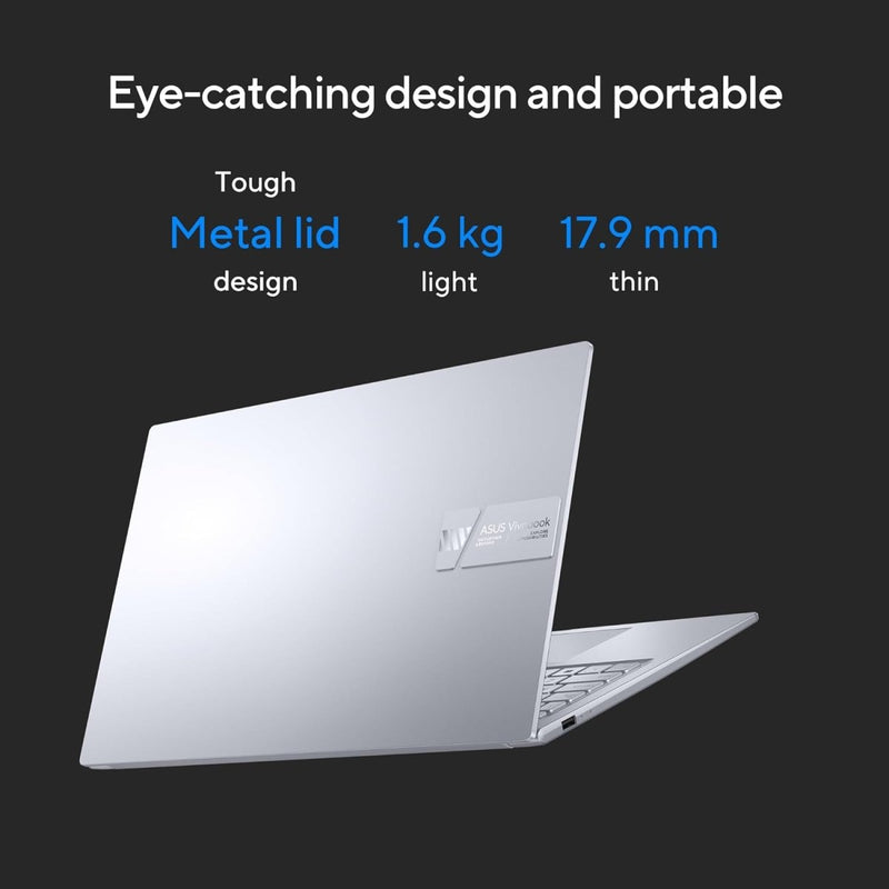 ASUS INTEL CORE I5 - 1335U /16GB (8*2) DDR4 / 512GB PCIE 4.0 SSD / 15.6 - INCH / 3K (2880 X 1620) OLED 16:9 /COOL SILVER /BACKLIT KB / WIN 11 HOME / MS OFFICE LAPTOP K3504VAD - MA542WS - SWIFT PERIPHERALS1090091