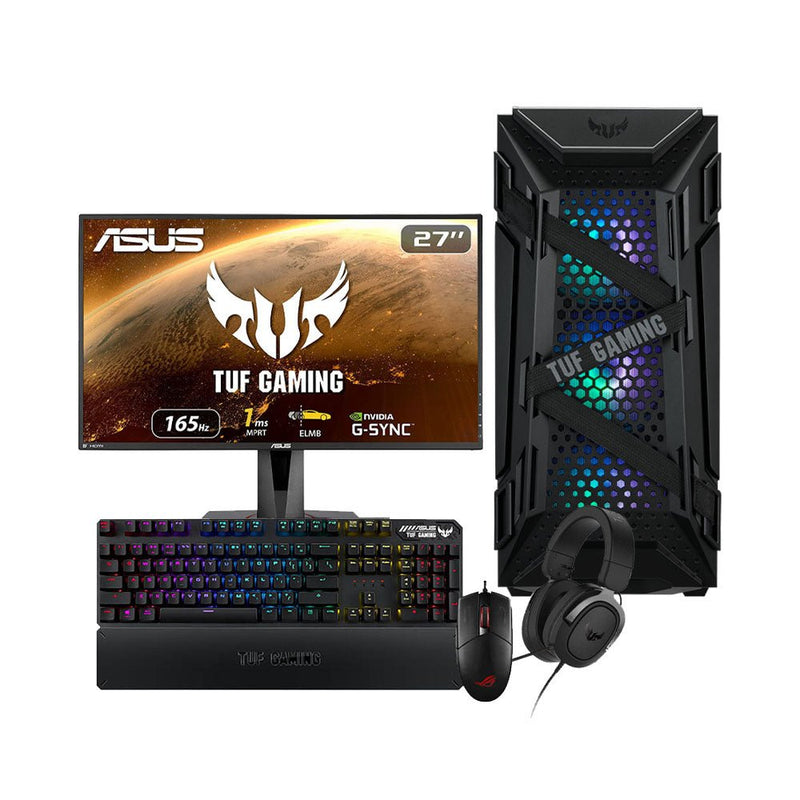 ASUS Intel Gaming Pro Desktop PC (i7 - 11700K/ TUF 3060 Ti V2 OC Edition/ 16GB DDR4 RAM/ 500GB M.2 SSD/ 1TB HDD/ 240mm RGB Liquid Cooler) Powered By ASUS - SWIFT PERIPHERALSASUS-Intel-Gaming-Pro