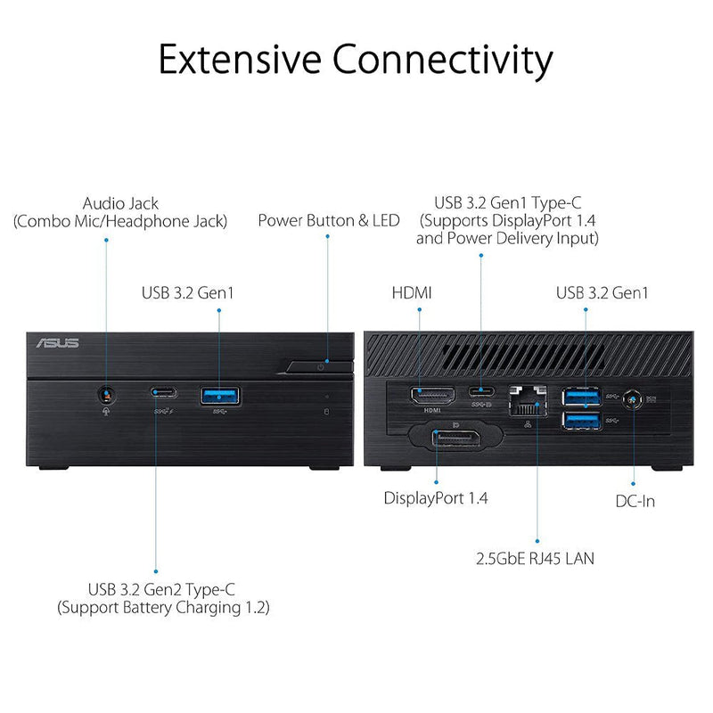 ASUS Mini PC PN41 with Intel Celeron N4500 Processor, Intel WiFi 6 and USB 3.2 Type - C [Without storage, Without Ram] - SWIFT PERIPHERALS90MR00I1-M00410
