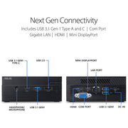 ASUS Mini PC PN60 with Intel Core Processors DDR4 RAM, 4K UHD Support, Wi - Fi and Windows 10 - SWIFT PERIPHERALS90MR0011-M00340