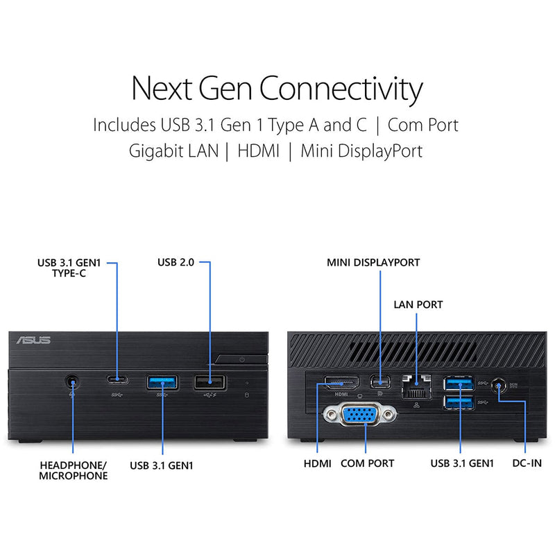 ASUS Mini PC PN60 with Intel Core Processors DDR4 RAM, 4K UHD Support, Wi - Fi and Windows 10 - SWIFT PERIPHERALS90MR0011-M00340