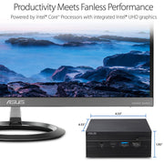 ASUS Mini PC PN60 with Intel Core Processors DDR4 RAM, 4K UHD Support, Wi - Fi and Windows 10 - SWIFT PERIPHERALS90MR0011-M00340