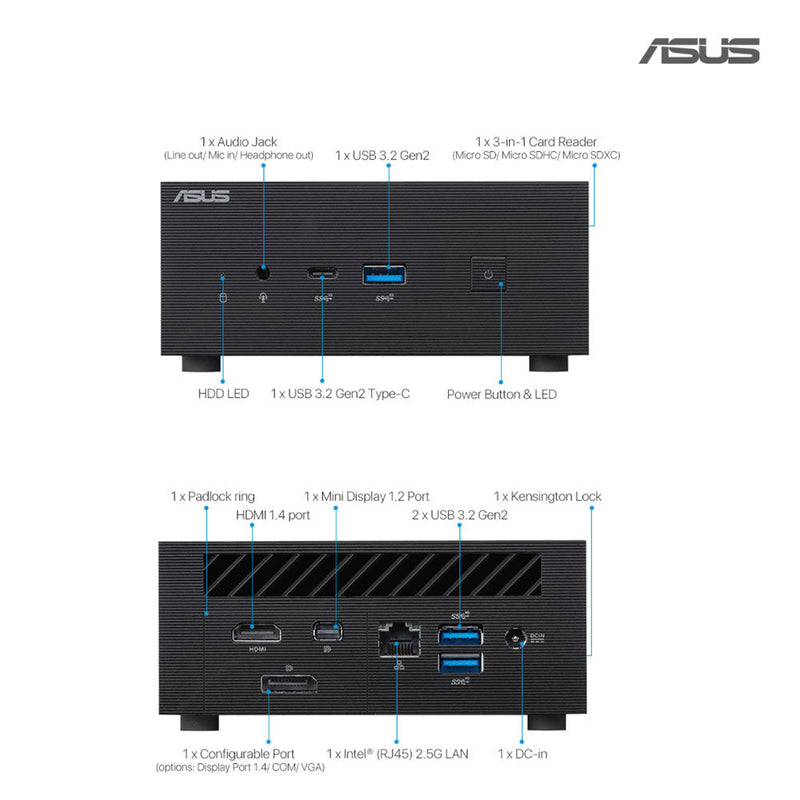 ASUS Mini PC PN63 - S1 with Intel Core i5 Processor with WIFI 6E and USB 3.1 Type - C (No Pre - Installed Storage and Memory) - SWIFT PERIPHERALS90MR00Q1-M001X0