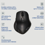 ASUS MW203 MULTI - DEVICE WIRELESS SILENT MOUSE - SWIFT PERIPHERALS104947