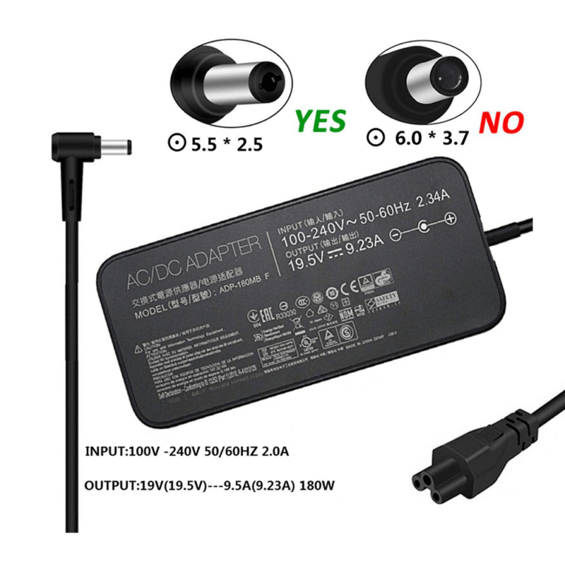 ASUS Original OEM 180W 20V 9A 5.5 x 2.5mm Pin Laptop Charger Adapter - SWIFT PERIPHERALSASUS-180W-5.5MM-OEM