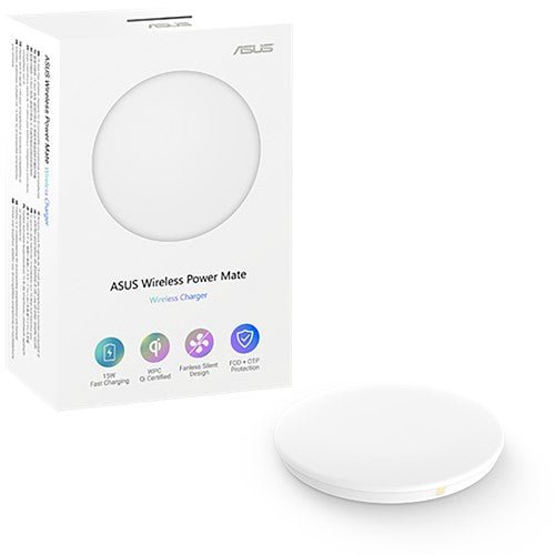 ASUS Power Mate Wireless Charger with Qi Certified 15W Fast Wireless Charging and Multiple Safeguards - SWIFT PERIPHERALSW1G-AWPM