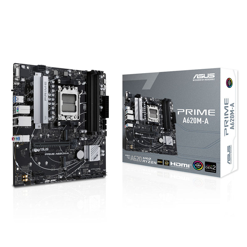 ASUS PRIME A620M - A AMD A620 AM5 Micro - ATX Motherboard - SWIFT PERIPHERALS90MB1F10-M0IAY0