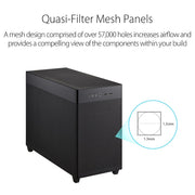 ASUS Prime AP201 Micro - ATX Cabinet with Pre - installed 120mm Fan and USB Type - C (Black) - SWIFT PERIPHERALS90DC00G0-B30000