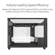 ASUS Prime AP201 Micro - ATX Cabinet with Pre - installed 120mm Fan and USB Type - C (Black) - SWIFT PERIPHERALS90DC00G0-B30000