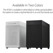 ASUS Prime AP201 Micro - ATX White Cabinet with Pre - installed 120mm Fan and USB Type - C - SWIFT PERIPHERALS90DC00G3-B30000