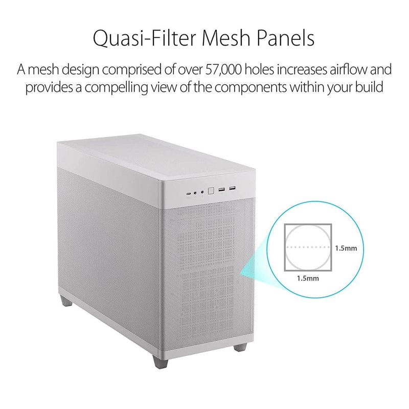 ASUS PRIME AP201 SMALL - TOWER MICRO - ATX CABINET WHITE - SWIFT PERIPHERALS1085212