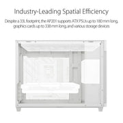 ASUS PRIME AP201 SMALL - TOWER MICRO - ATX CABINET WHITE - SWIFT PERIPHERALS1085212
