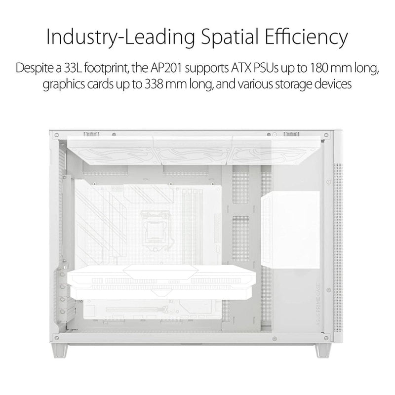 ASUS PRIME AP201 SMALL - TOWER MICRO - ATX CABINET WHITE - SWIFT PERIPHERALS1085212