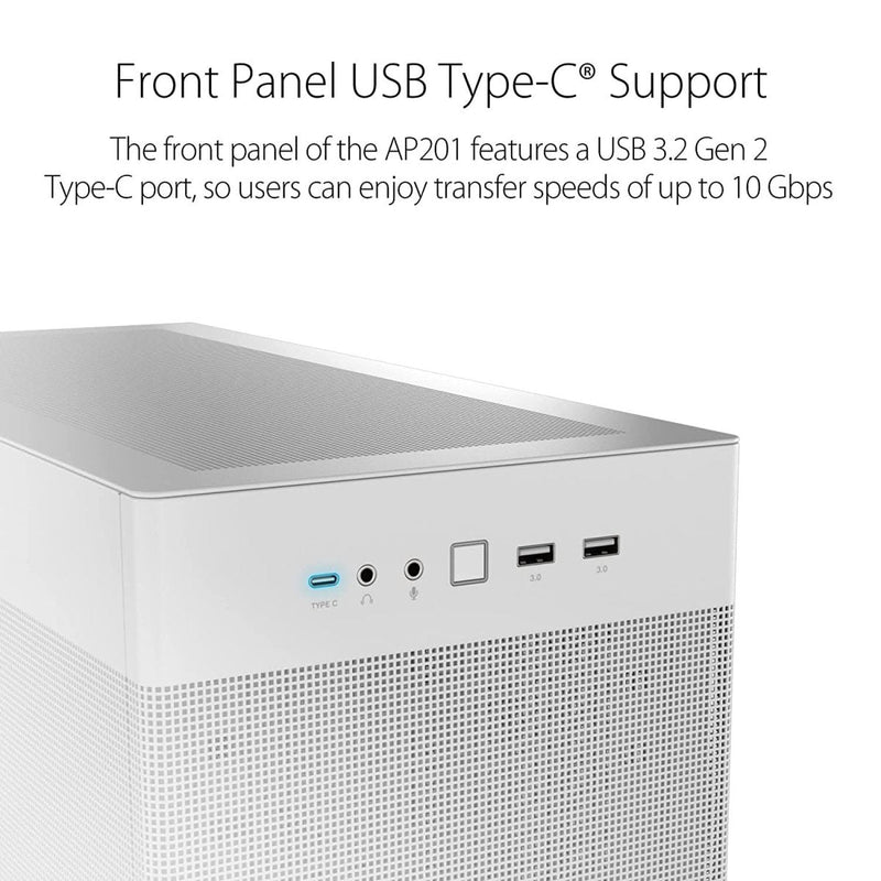 ASUS PRIME AP201 SMALL - TOWER MICRO - ATX CABINET WHITE - SWIFT PERIPHERALS1085212