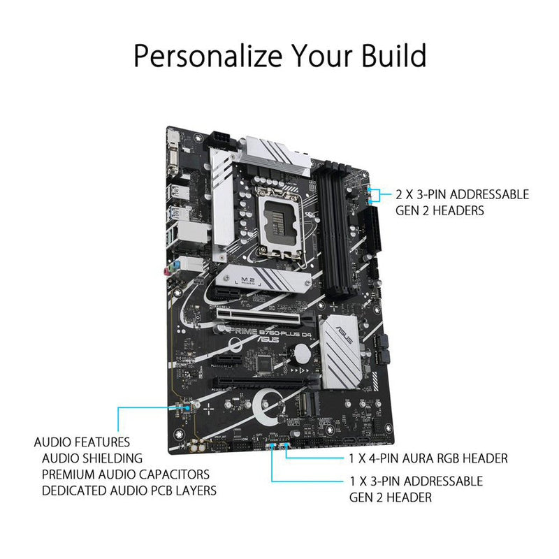 ASUS PRIME B760 - PLUS D4 Intel B760 LGA 1700 ATX Motherboard - SWIFT PERIPHERALS90MB1CW0-M0IAY0