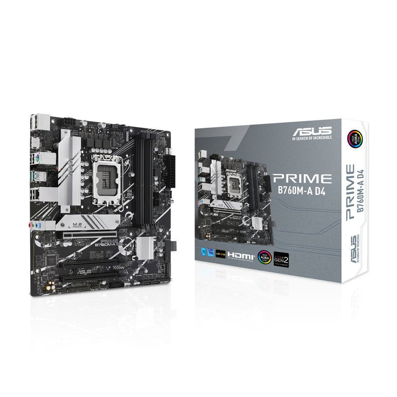 ASUS PRIME B760M - A D4 Intel B760 LGA 1700 Micro - ATX Motherboard - SWIFT PERIPHERALS90MB1D00-M0IAY0