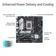 ASUS PRIME B760M - A Intel LGA 1700 Micro - ATX DDR5 Motherboard - SWIFT PERIPHERALS90MB1EK0-M0IAY0