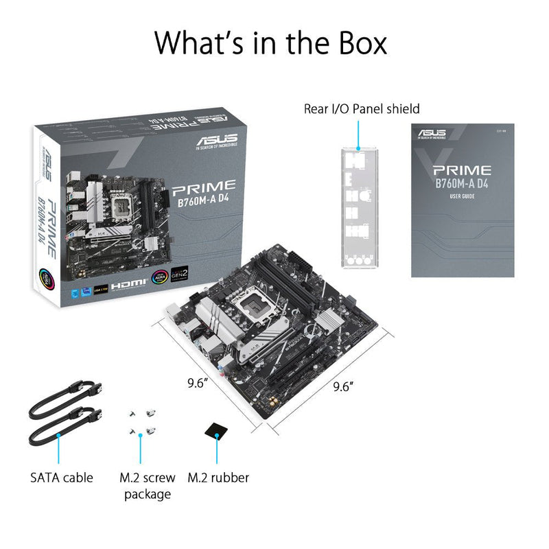ASUS PRIME B760M - A Intel LGA 1700 Micro - ATX DDR5 Motherboard - SWIFT PERIPHERALS90MB1EK0-M0IAY0