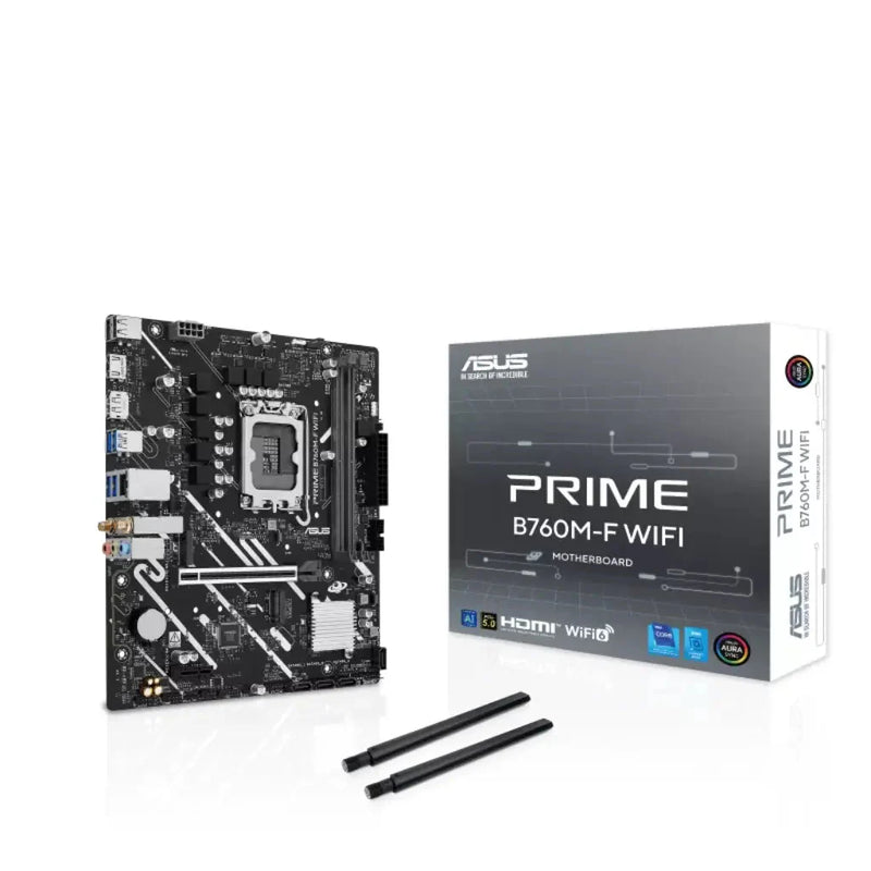 ASUS PRIME B760M - F WIFI Intel B760 Chipset LGA1700 DDR5 Micro ATX Motherboard with WiFi 6 - SWIFT PERIPHERALSASUS-PRIME-B760M-F-WIFI 