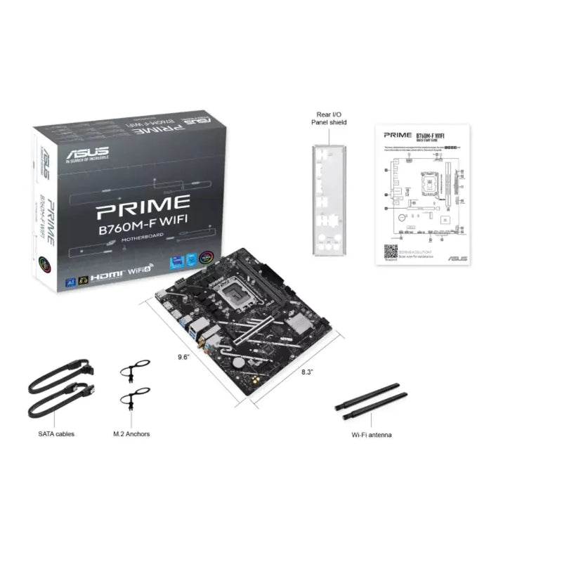 ASUS PRIME B760M - F WIFI Intel B760 Chipset LGA1700 DDR5 Micro ATX Motherboard with WiFi 6 - SWIFT PERIPHERALSASUS-PRIME-B760M-F-WIFI 