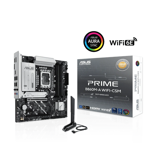 ASUS Prime B860M - A WiFi - CSM LGA1851 DDR5 Wi - Fi mATX Motherboard - SWIFT PERIPHERALSPRIME-B860M-A WIFI-CSM