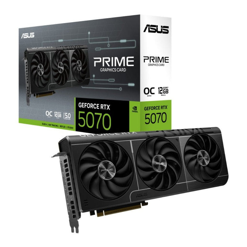 ASUS PRIME GeForce RTX 5070 12GB GDDR7 OC Edition Triple Fan Graphics Card - SWIFT PERIPHERALSPRIME-RTX5070-O12G
