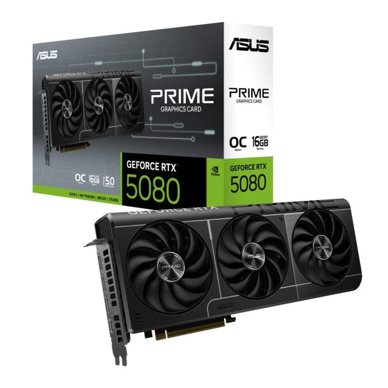ASUS PRIME GeForce RTX 5080 16GB GDDR7 OC Edition Triple Fan Graphics Card - SWIFT PERIPHERALSPRIME-RTX5080-O16G
