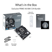 ASUS PRIME H610M - E D4 Intel H670 LGA 1700 ATX Motherboard with PCIe 4.0 and Dual M.2 Slots - SWIFT PERIPHERALS90MB19N0-M0IAY0