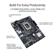 ASUS PRIME H610M - E D4 Intel H670 LGA 1700 ATX Motherboard with PCIe 4.0 and Dual M.2 Slots - SWIFT PERIPHERALS90MB19N0-M0IAY0